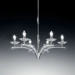 Lysekrone ICARO, med krystalglas, krom^Metallux