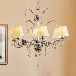 Lysekrone Jacqueline, 6 lyskilder, hvid^ONLI