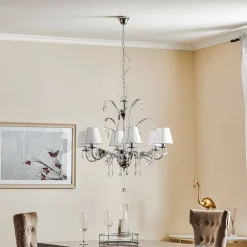 Lysekrone Jacqueline, 6 lyskilder, hvid^ONLI