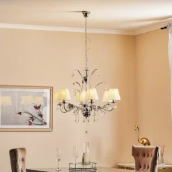 Lysekrone Jacqueline, 6 lyskilder, hvid^ONLI