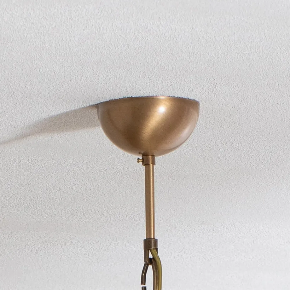 Avonni Lysekrone Jadina, guld antik, 5 lyskilder, Ø 62 cm metal/glas