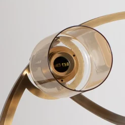 Avonni Lysekrone Jadina, guld antik, 5 lyskilder, Ø 62 cm metal/glas