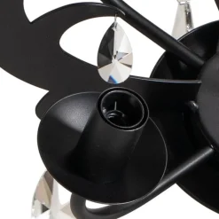 Lysekrone Jane metal sort 5 lyskilder krystal^ONLI