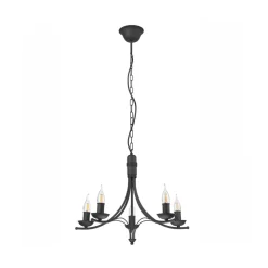 Lysekrone Kandela, 5 lyskilder, sort^Lamkur New