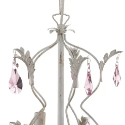 Lysekrone Kate, 5 lyskilder hvid, rosékrystaller^ONLI Best