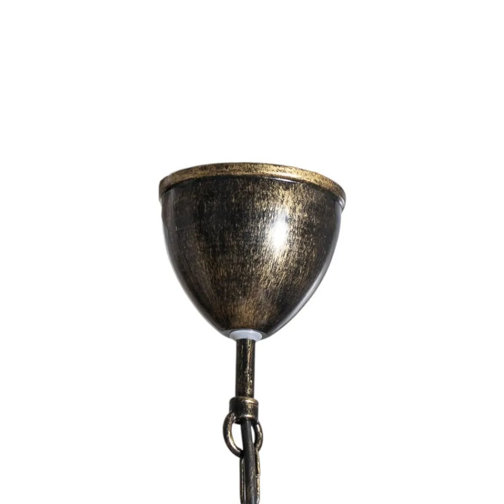 Luminex Lysekrone Korfu, 5 lyskilder, Ø 68 cm, antik guldfarve