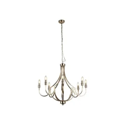 Lysekrone Lodge, 8 lys, sølv^Searchlight