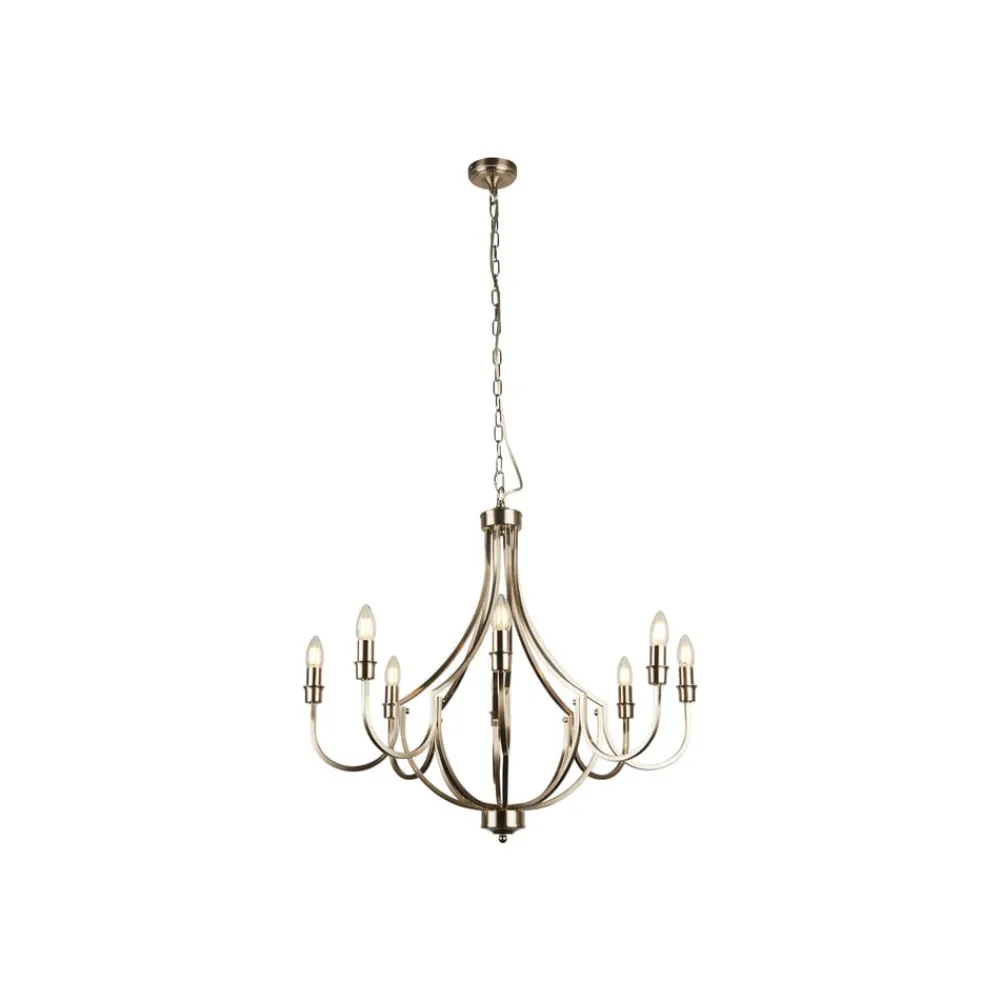 Lysekrone Lodge, 8 lys, sølv^Searchlight