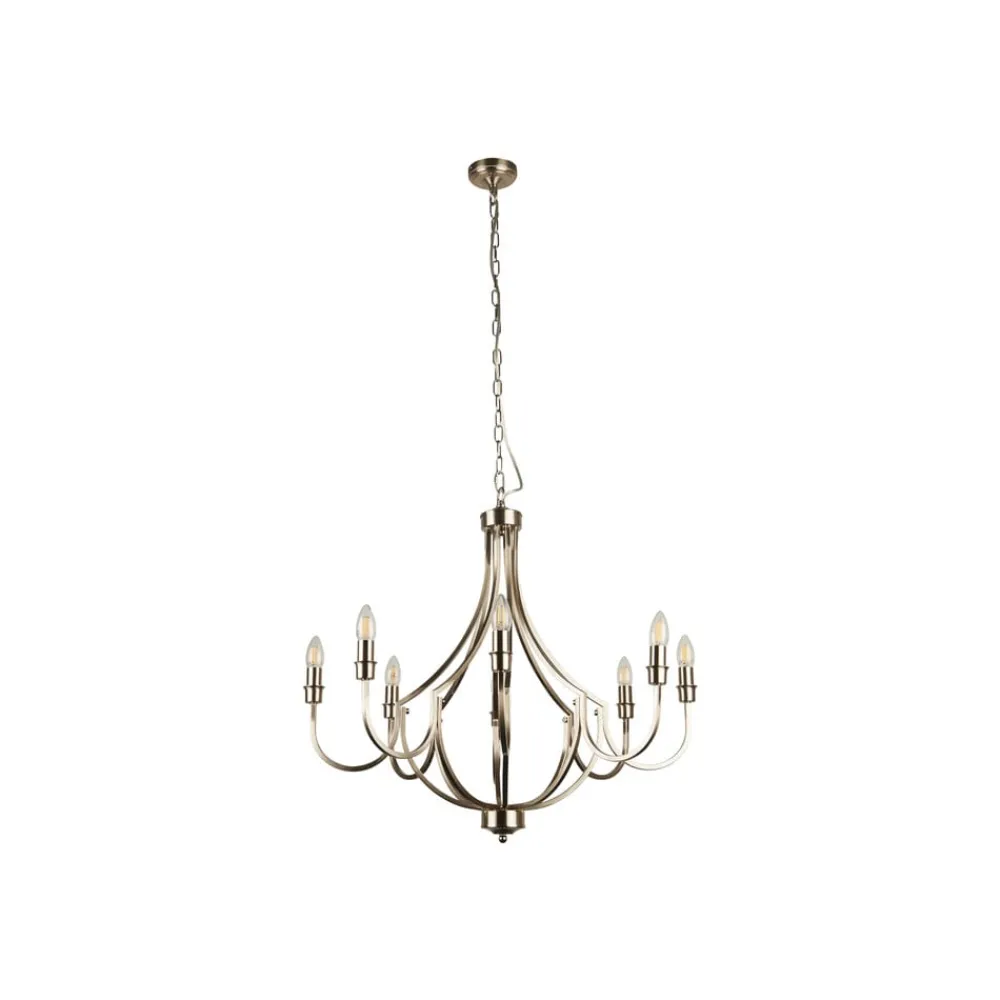 Lysekrone Lodge, 8 lys, sølv^Searchlight