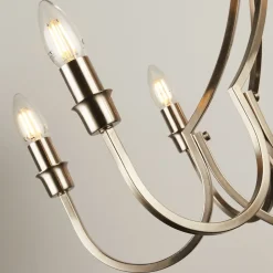 Lysekrone Lodge, 8 lys, sølv^Searchlight