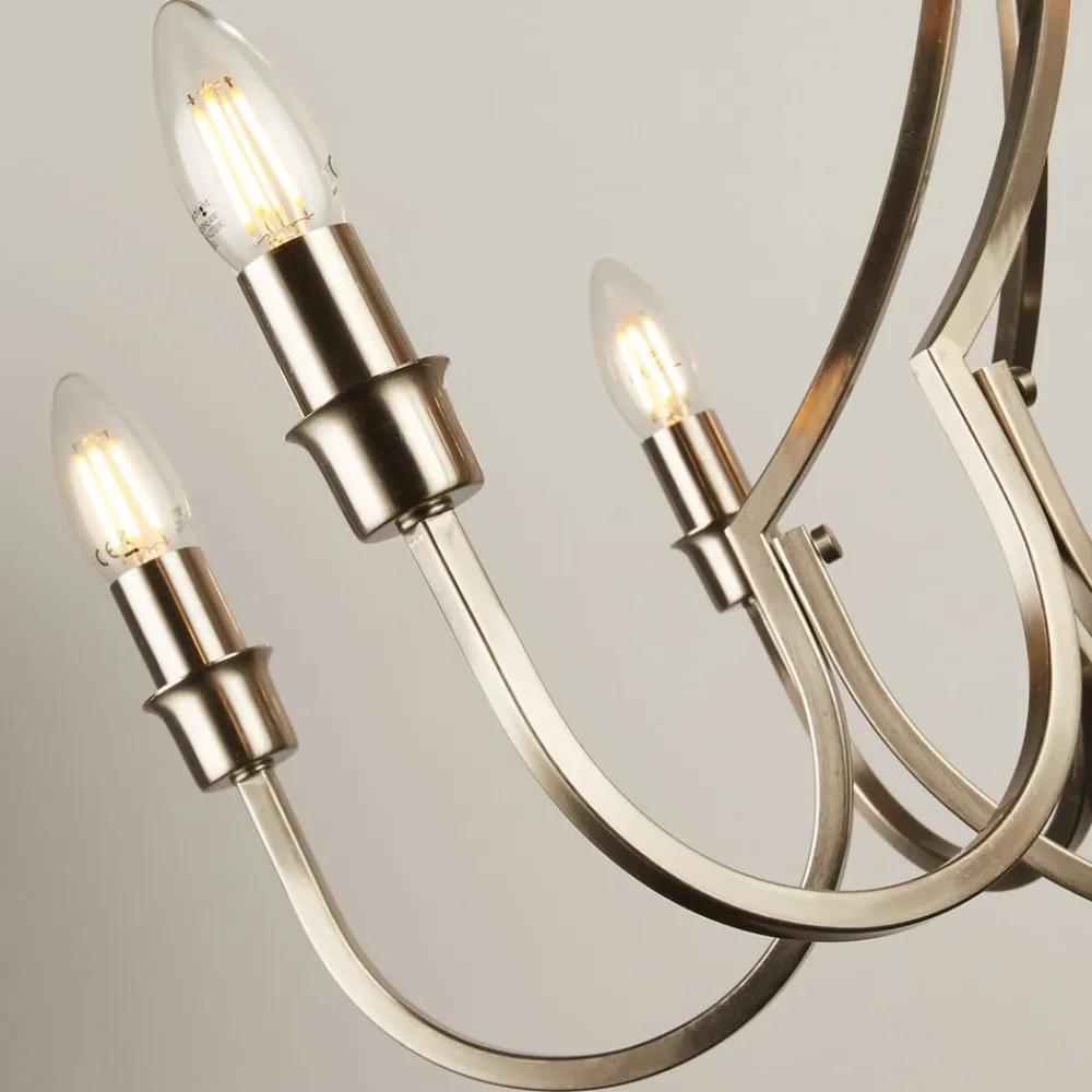 Lysekrone Lodge, 8 lys, sølv^Searchlight