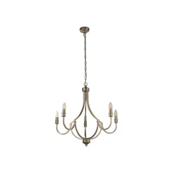 Searchlight Lysekroner>Lysekrone Lodge, 5-lys, sølv