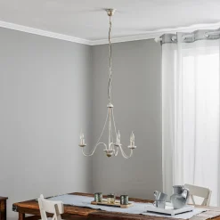 HELAM Lysekrone Malbo med 3 lyskilder i hvid