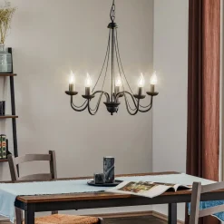 HELAM Lysekroner|Pendellamper>Lysekrone Malbo med 5 lyskilder i sort