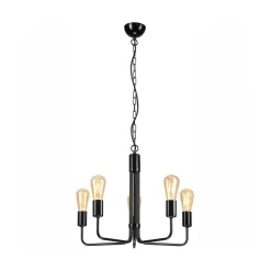 Lamkur Lysekroner>Lysekrone Malou, 5 lyskilder, sort