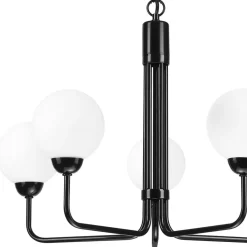 Lysekrone Malou med glasskærme, 5 lyskilder^Lamkur Clearance