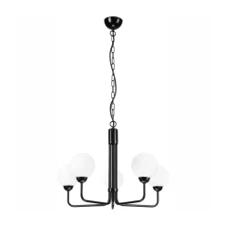 Lysekrone Malou med glasskærme, 5 lyskilder^Lamkur Clearance