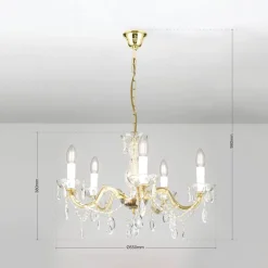 ORION Lysekrone Marie Claire krystalglas 5 lyskilder