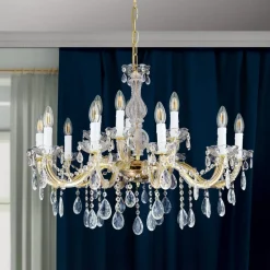 ORION Lysekrone Marie Claire krystalglas 15-flammet