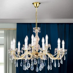 ORION Lysekrone Marie Claire krystalglas 15-flammet