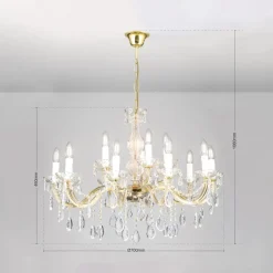 ORION Lysekrone Marie Claire krystalglas 15-flammet