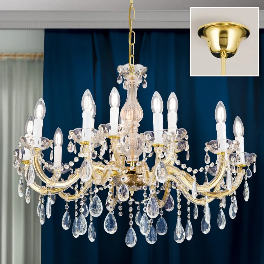 ORION Lysekrone Marie Claire krystalglas 15-flammet