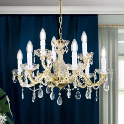 Lysekrone Marie Claire krystalglas 9 lyskilder^ORION Hot