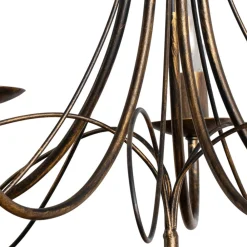 ONLI Lysekrone Milvia, 5 lyskilder, bronzefarvet, metal