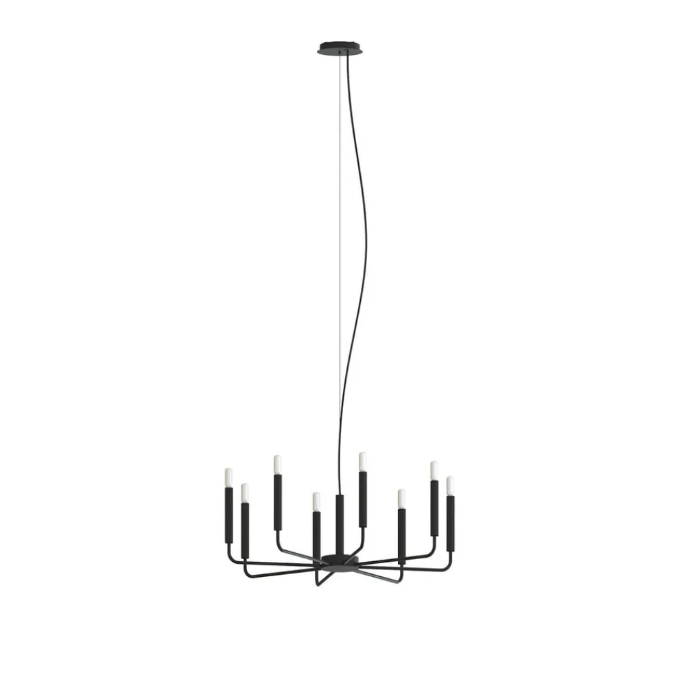 Nowodvorski Lighting Lysekrone ORTO, sort, metal, Ø 73 cm, 8 lyskilder
