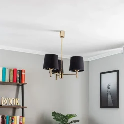 Lysekrone Polo, 3 lyskilder, sort/mørk messing^Argon