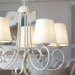 Lysekrone Pompei, med skærme, hvid antik^ONLI New