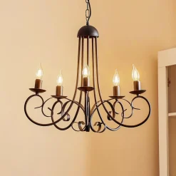 Lysekrone Pompei, uden skærme, sort^ONLI Hot