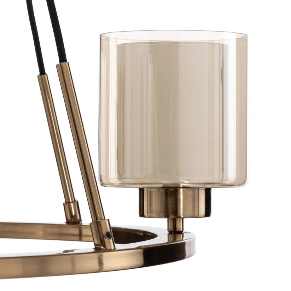 Lucea Lysekrone Ressa Ø 59 cm messing antik, 4 lyskilder.