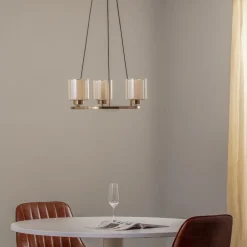 Lysekrone Ressa, Ø 44 cm, messing antik, 3 lyskilder.^Lucea Outlet