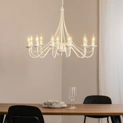 ALDEX Lysekrone Rosa, hvid, 12 lyskilder, metal