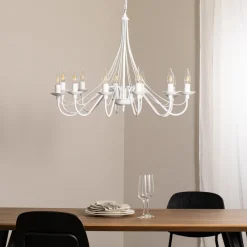 ALDEX Lysekrone Rosa, hvid, 12 lyskilder, metal