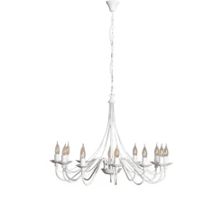 ALDEX Lysekrone Rosa, hvid, 12 lyskilder, metal