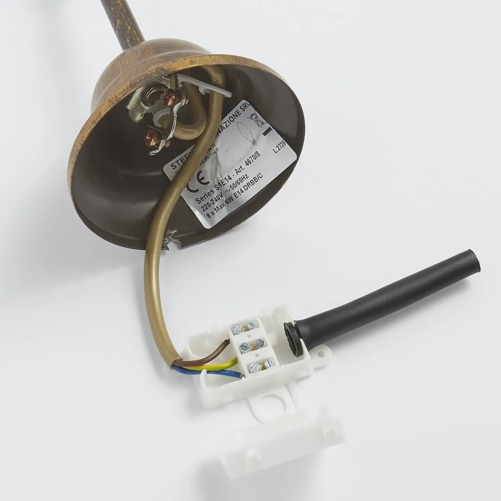 ONLI Lysekrone Teresa, bronze, krystal, Ø 70 cm, 8 lys