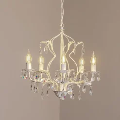 Lysekrone Teresa, elfenben 5 lyskilder^ONLI Discount