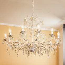 Lysekrone Teresa, elfenben 12 lyskilder^ONLI Sale