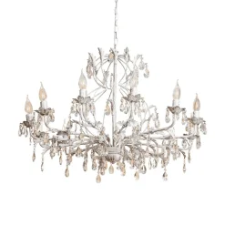 Lysekrone Teresa, elfenben 12 lyskilder^ONLI Sale