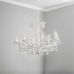 ONLI Lysekroner|Pendellamper>Lysekrone Teresa, elfenben 8 lyskilder