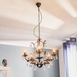 ONLI Pendellamper|Pendellamper>Lysekrone Teresa med krystaller, 5 lyskilder