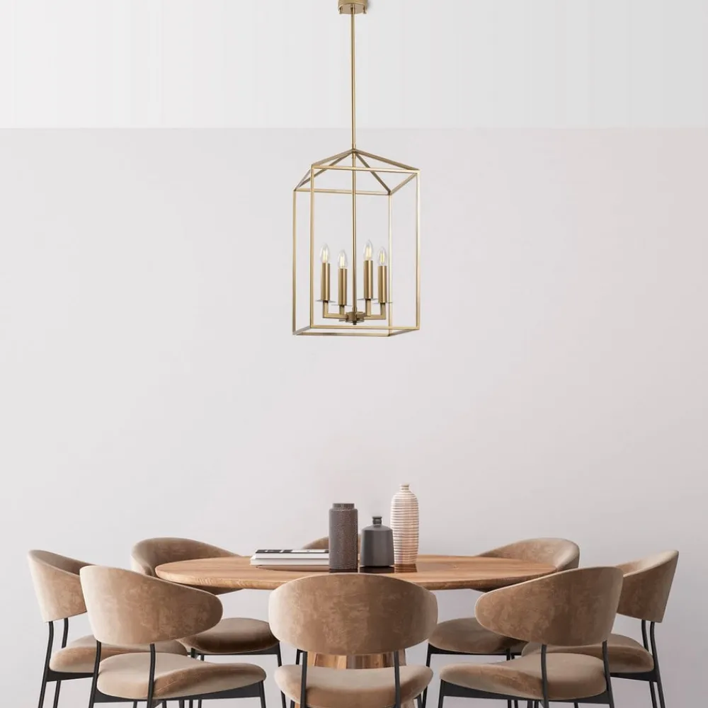 Lysekrone Till 13256, guldfarvet, metal, 4 lyskilder^Opviq Clearance