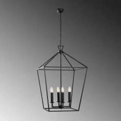 Lysekrone Till 13251, sort, metal, 4 lyskilder^Opviq Outlet