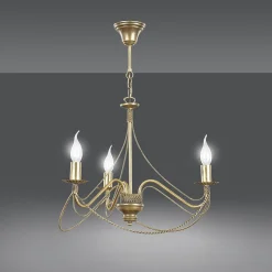 Lysekrone Tori 3, 3 lyskilder, guld^EMIBIG LIGHTING Outlet