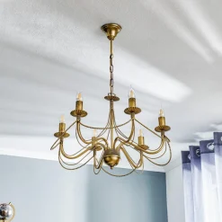 EMIBIG LIGHTING Lysekrone Tori 6, 6 lyskilder, guld