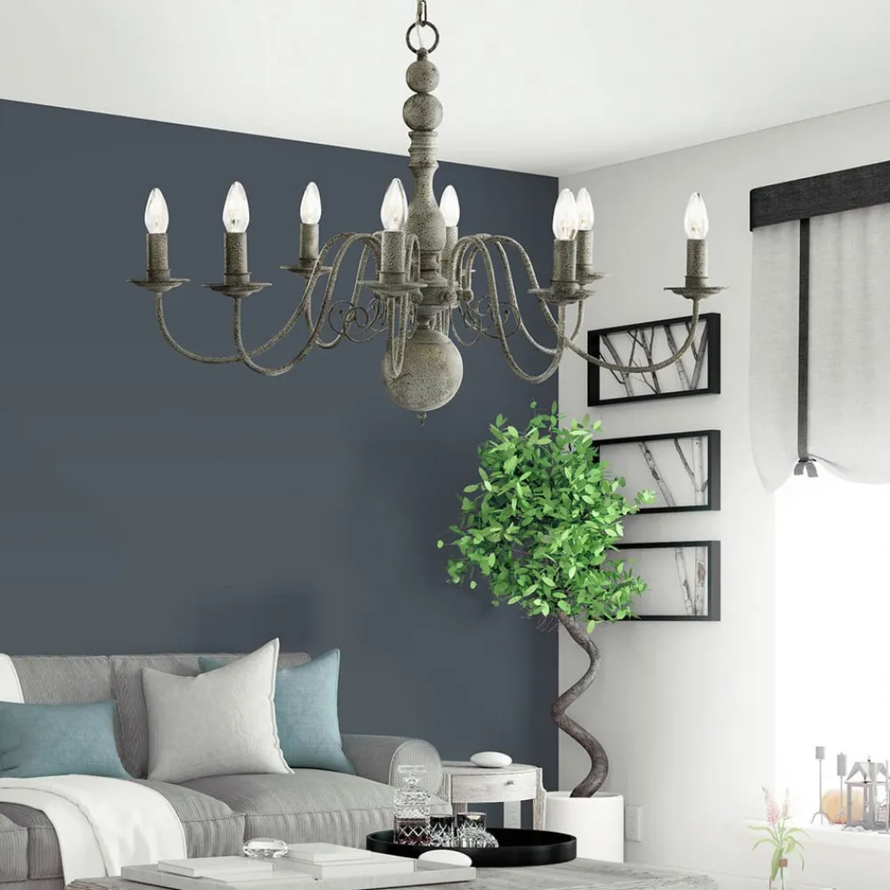 Searchlight Lysekronen Greythorne, 8 lyskilder