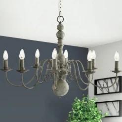 Searchlight Lysekronen Greythorne, 8 lyskilder