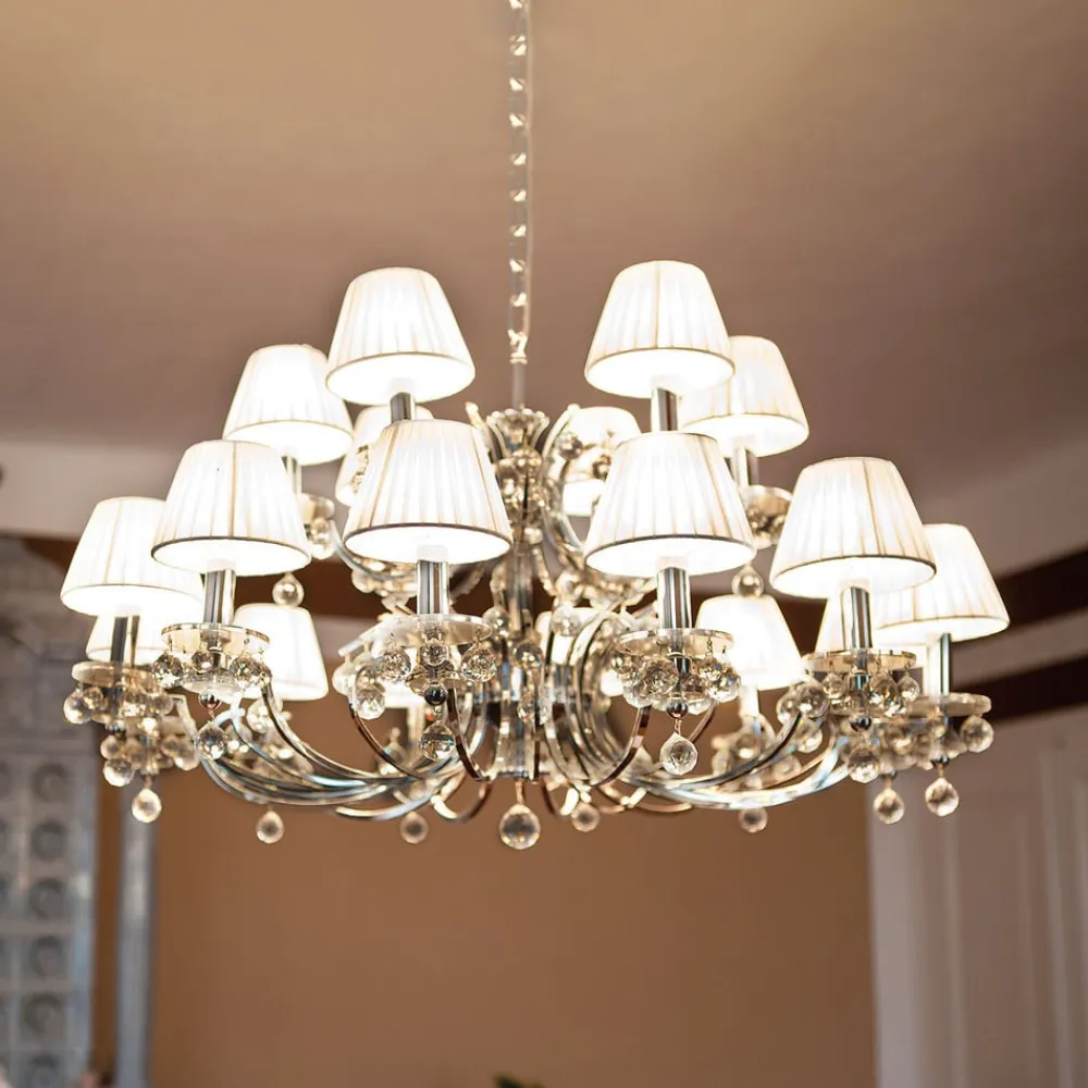 Lysekronen Krystaldesign, krom, 8 lysk.^ORION Sale